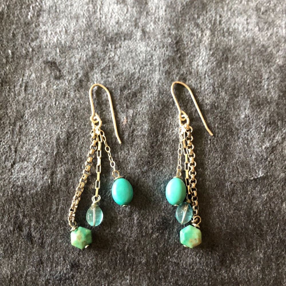Sterling Silver and Turquoise Dangle Earrings